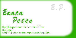 beata petes business card